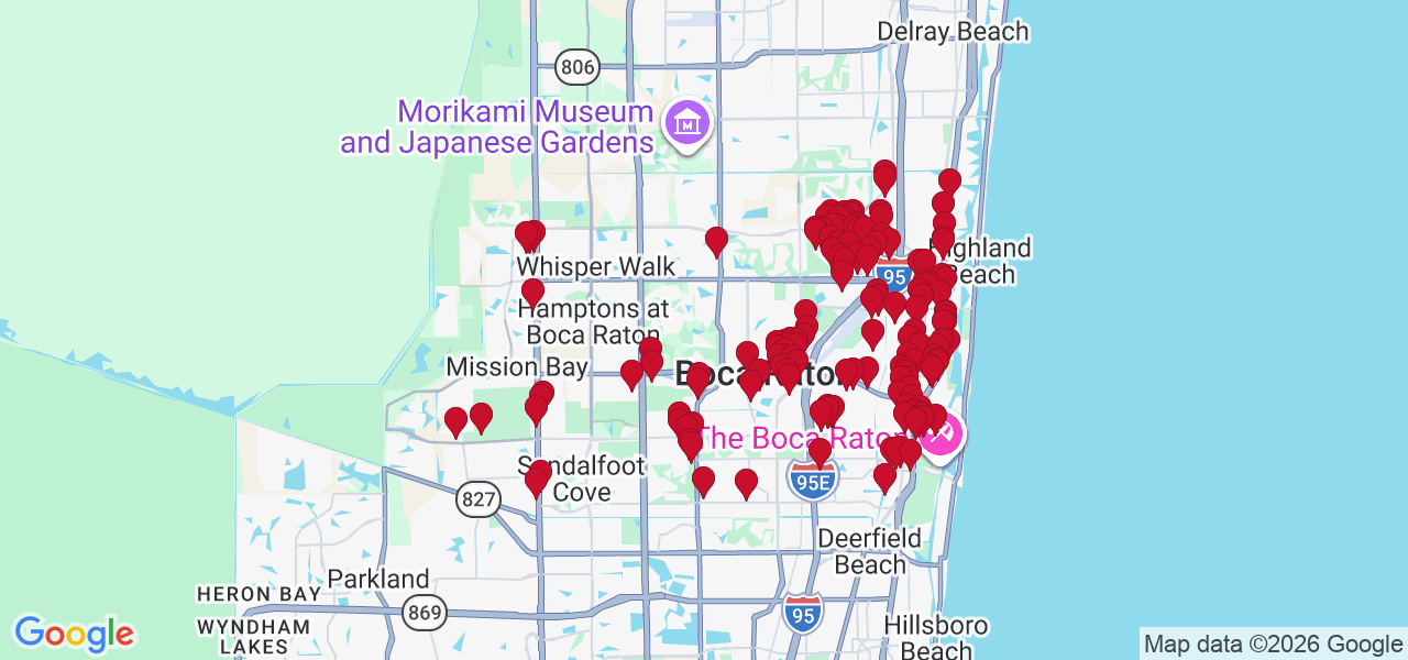 Map of where space is available in Boca Raton