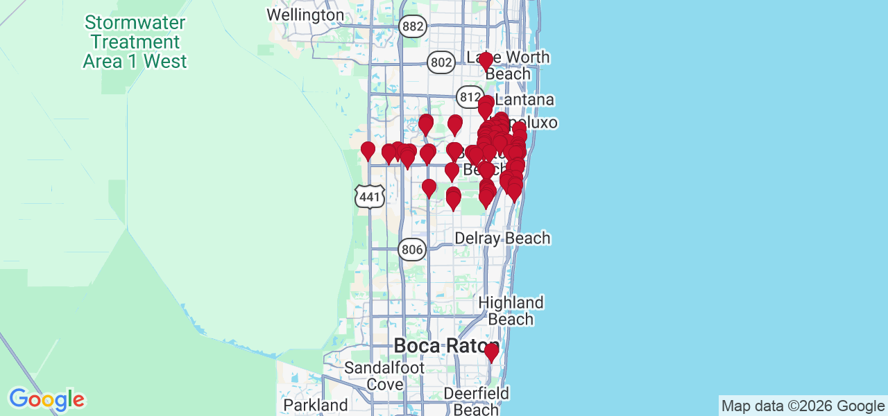 Map of where space is available in Boynton Beach