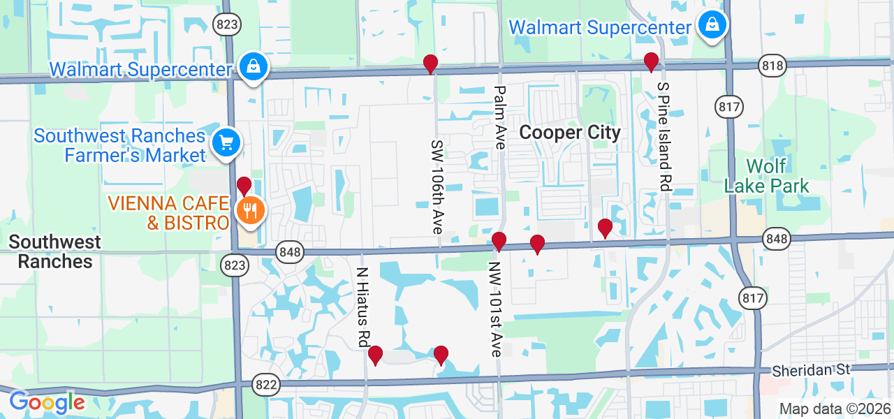 Map of where space is available in Cooper City
