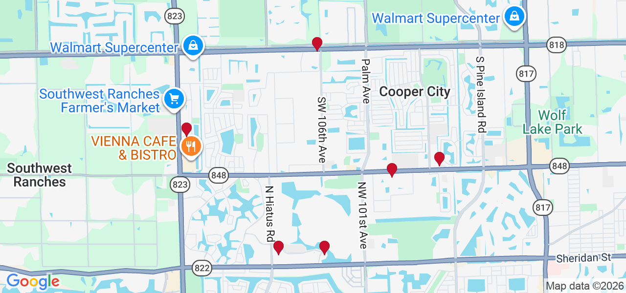 Map of where space is available in Cooper City