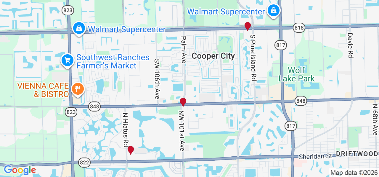 Map of where space is available in Cooper City