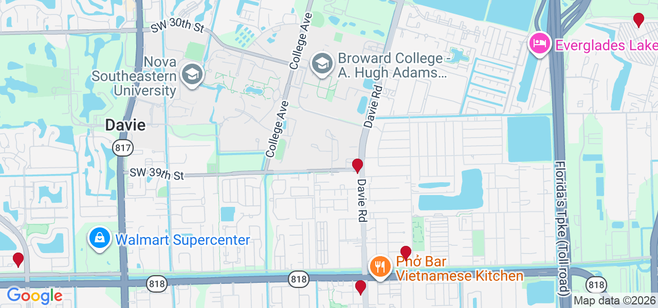 Map of where space is available in Davie