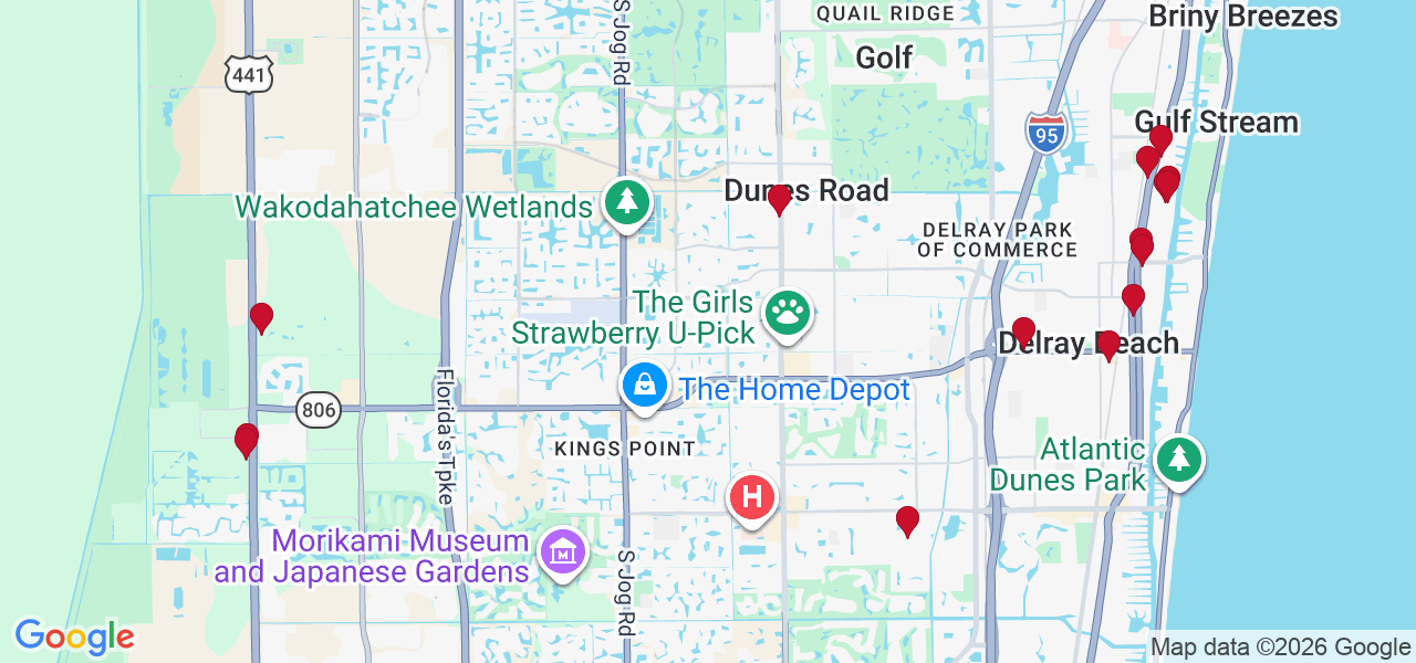 Map of where space is available in Delray Beach