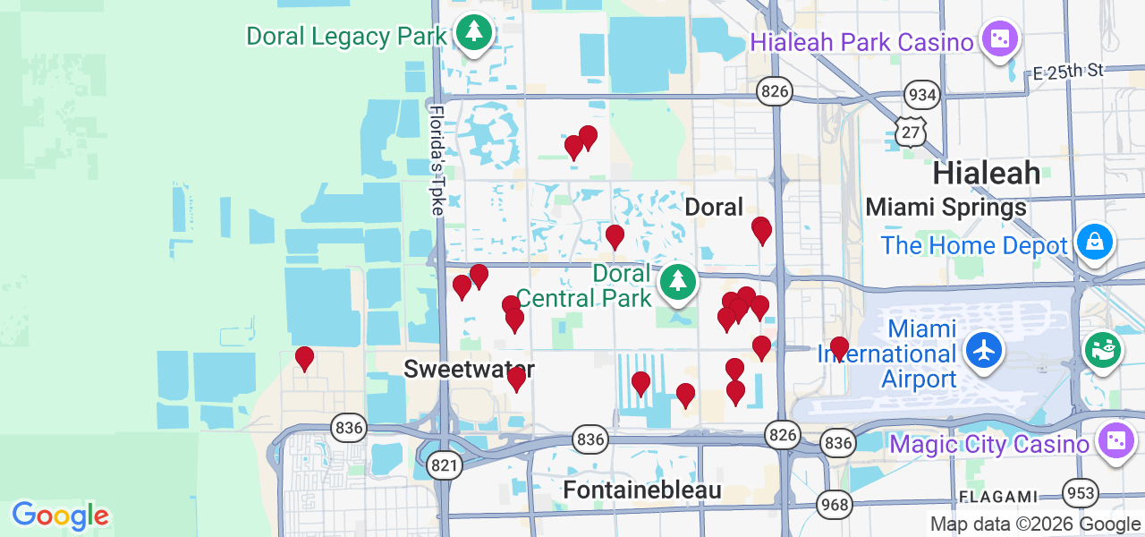 Map of where space is available in Doral