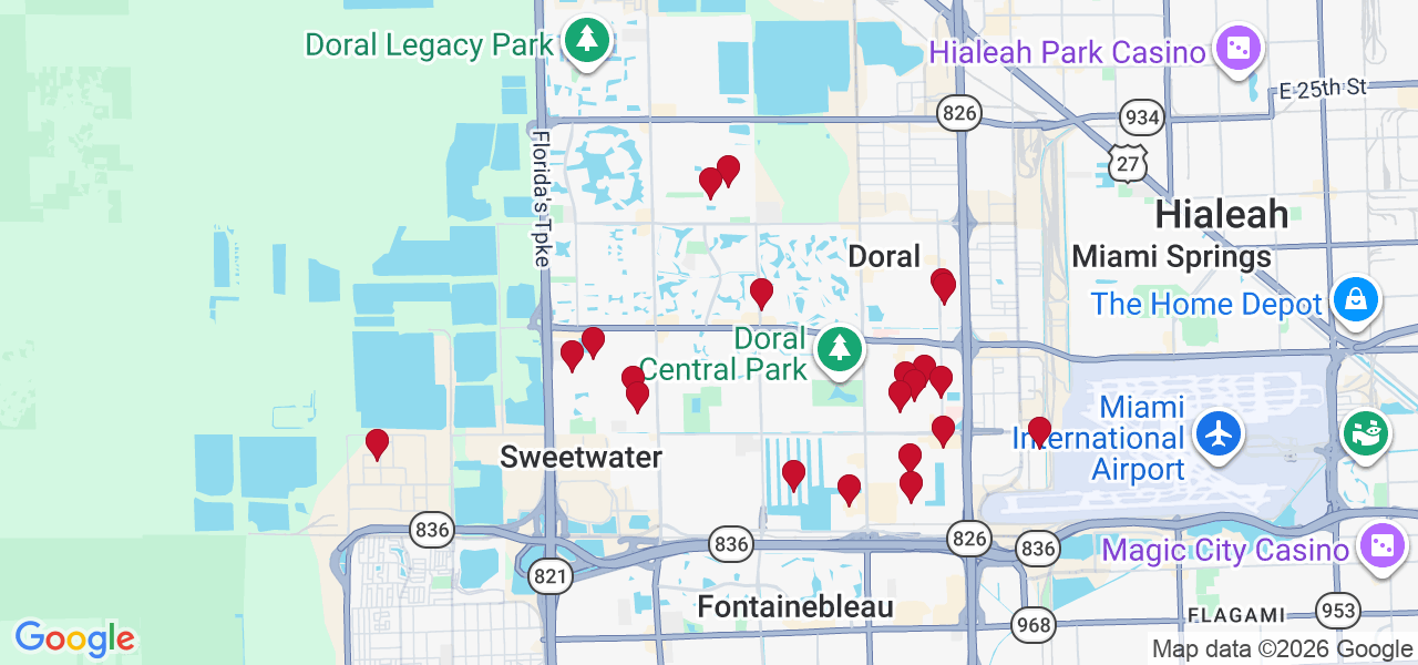 Map of where space is available in Doral