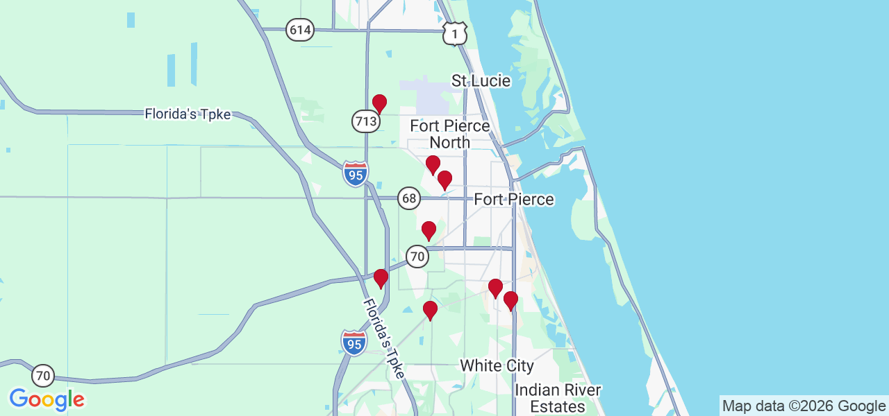 Map of where space is available in Fort Pierce