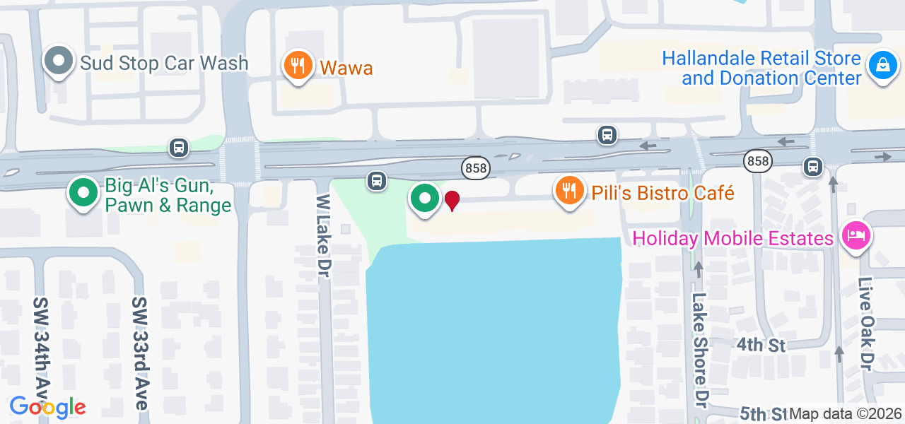 Map of where space is available in Hallandale