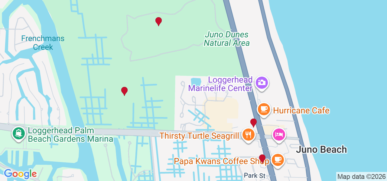 Map of where space is available in Juno Beach
