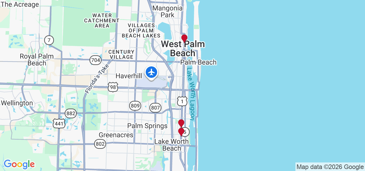 Map of where space is available in Lake Worth Beach