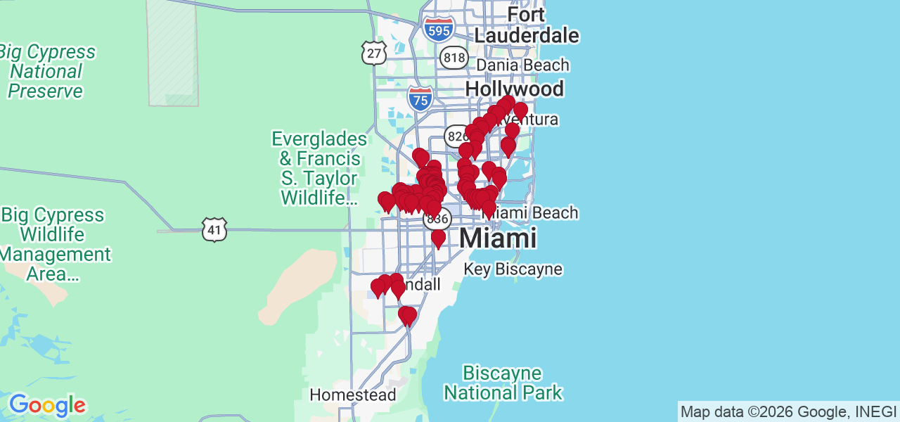 Map of where space is available in Miami