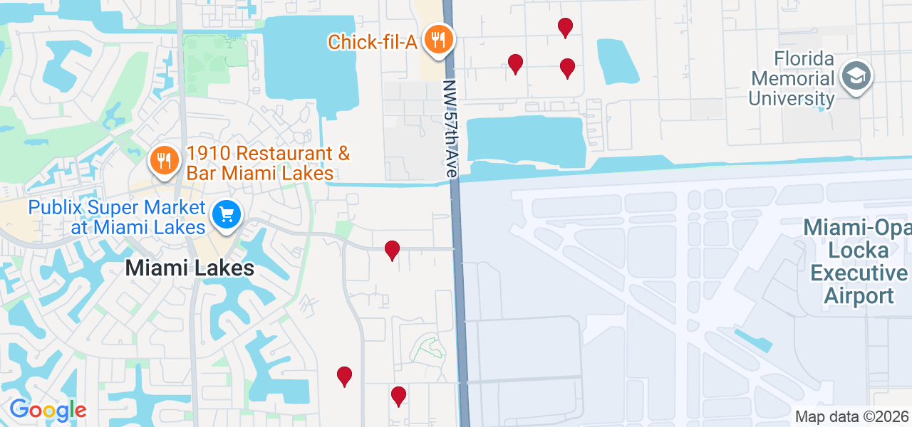 Map of where space is available in Miami Lakes