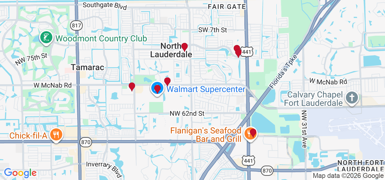 Map of where space is available in North Lauderdale