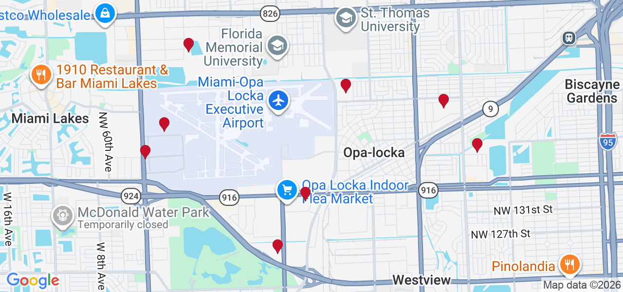 Map of where space is available in Opa-locka