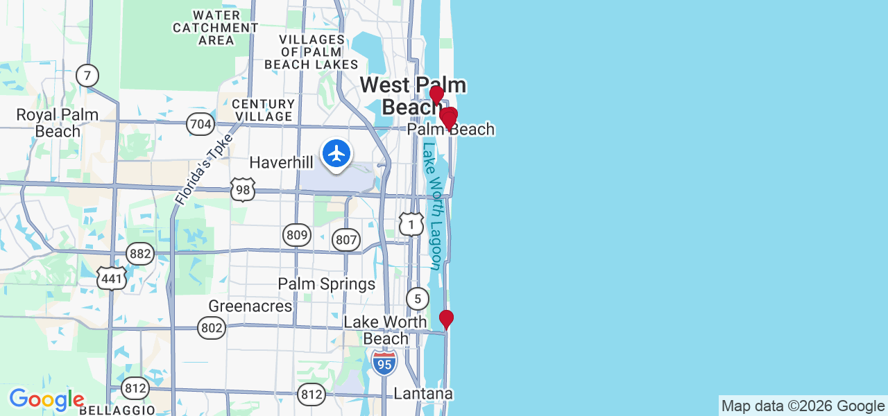 Map of where space is available in Palm Beach