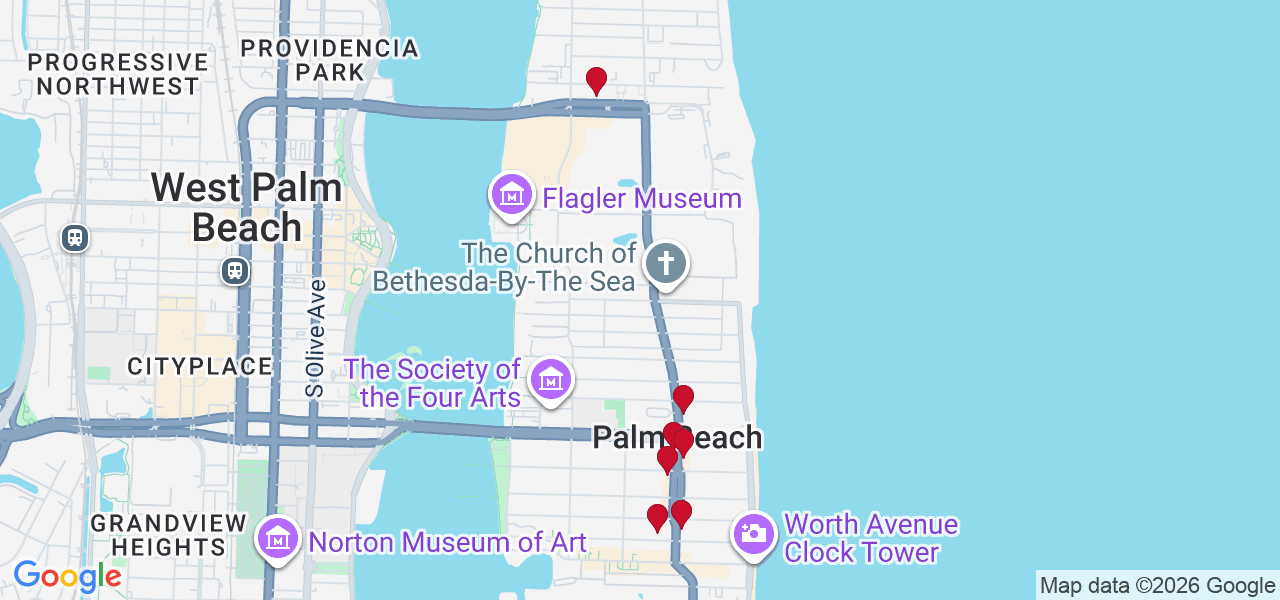 Map of where space is available in Palm Beach
