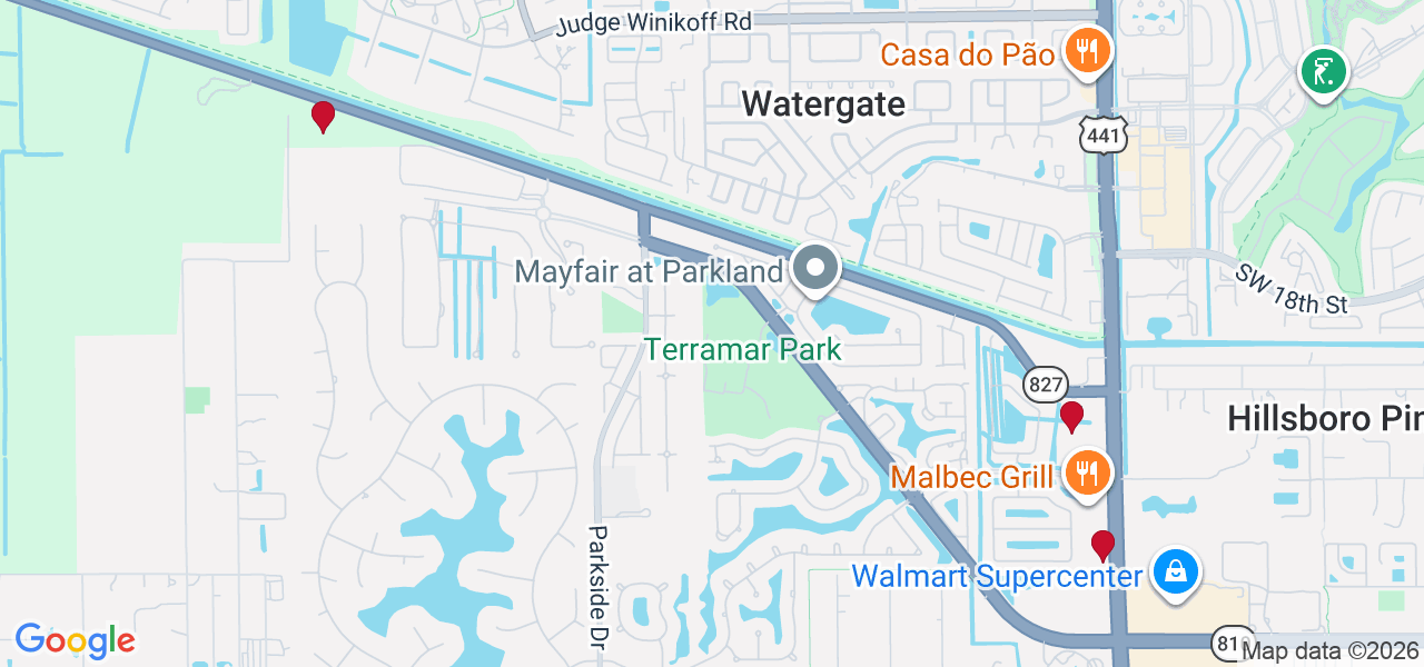 Map of where space is available in Parkland
