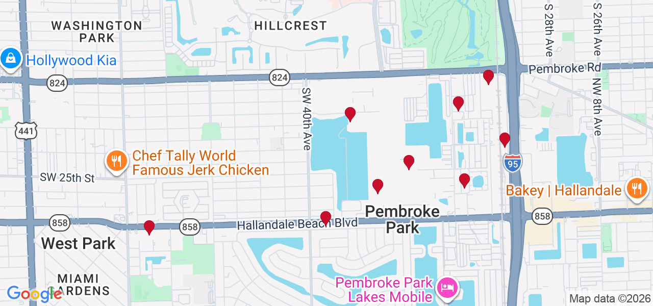 Map of where space is available in Pembroke Park