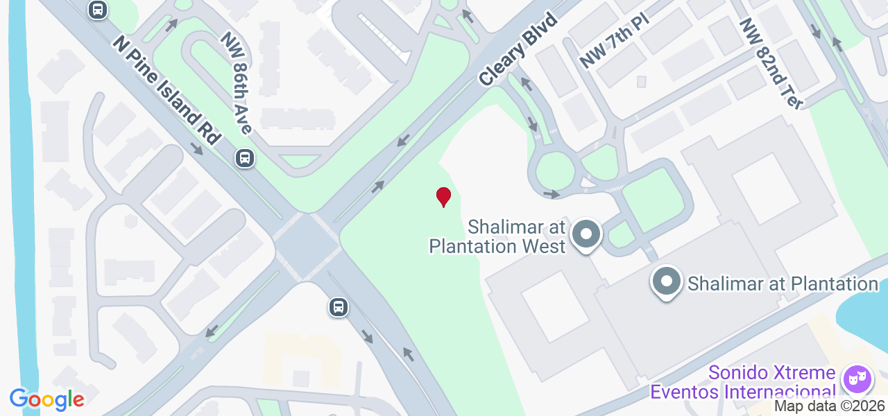 Map of where space is available in Plantation