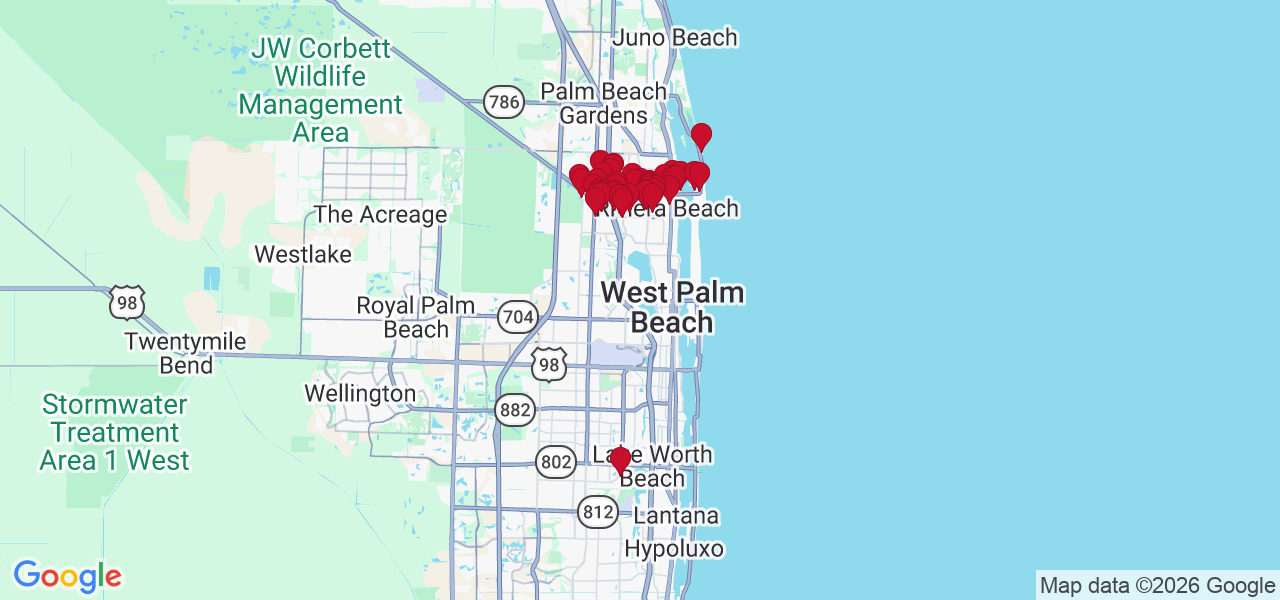 Map of where space is available in Riviera Beach