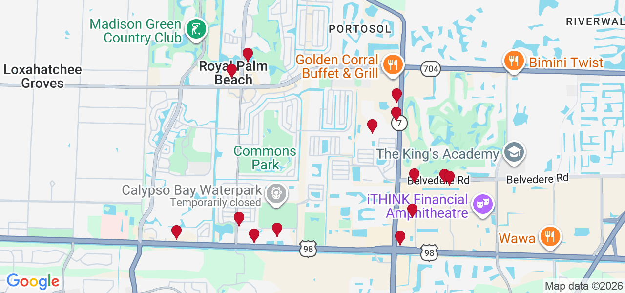 Map of where space is available in Royal Palm Beach