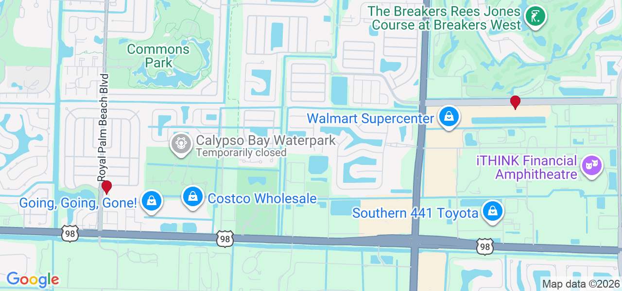 Map of where space is available in Royal Palm Beach
