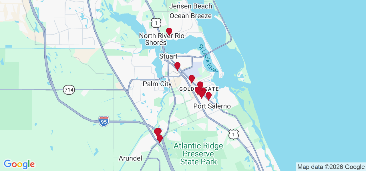 Map of where space is available in Stuart