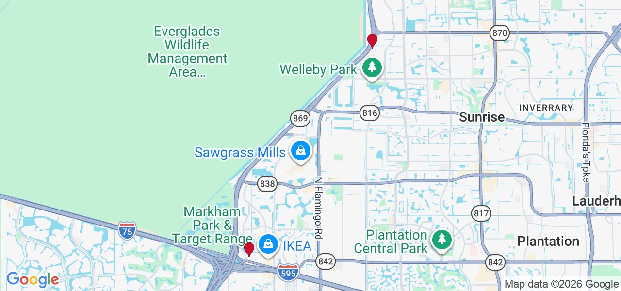 Map of where space is available in Sunrise