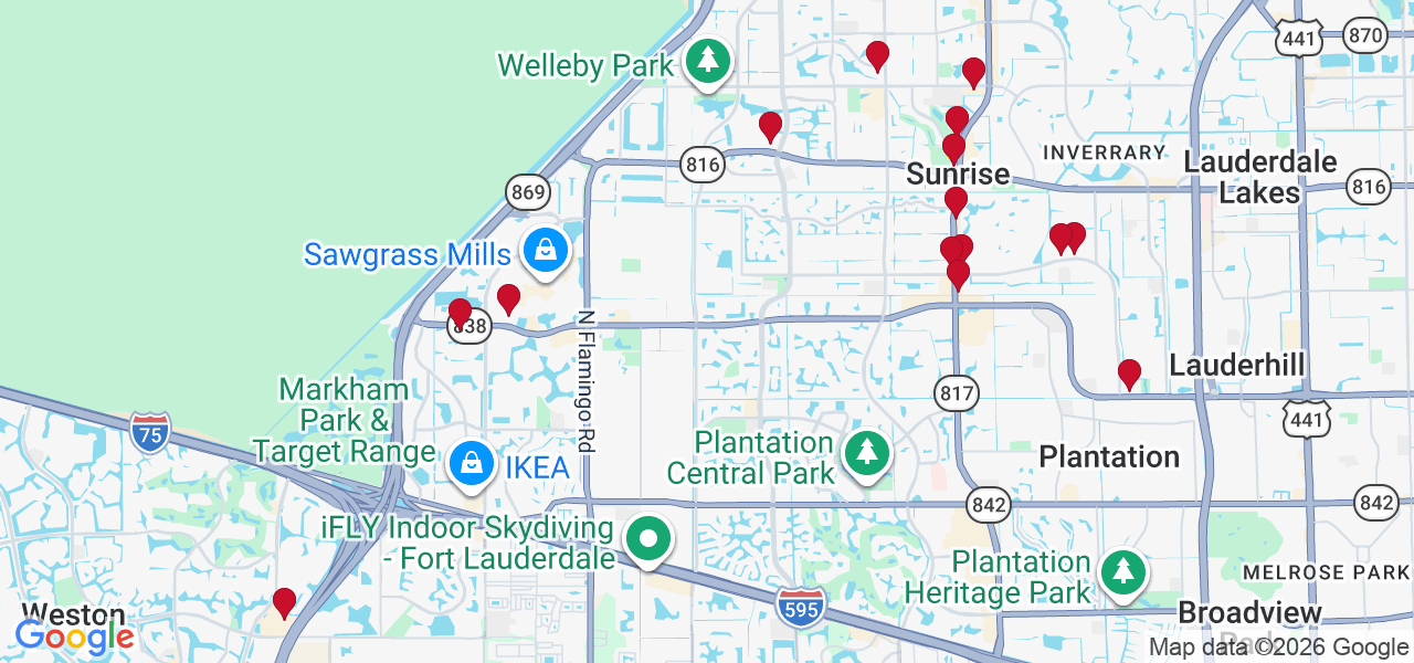 Map of where space is available in Sunrise