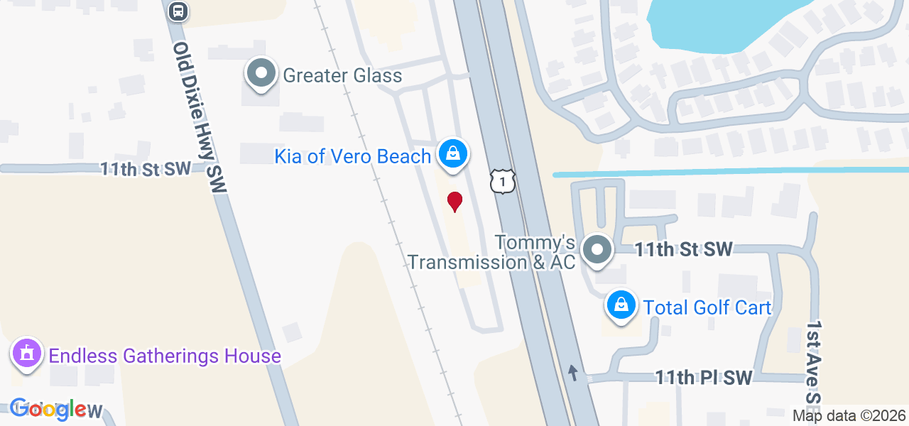 Map of where space is available in Vero Beach