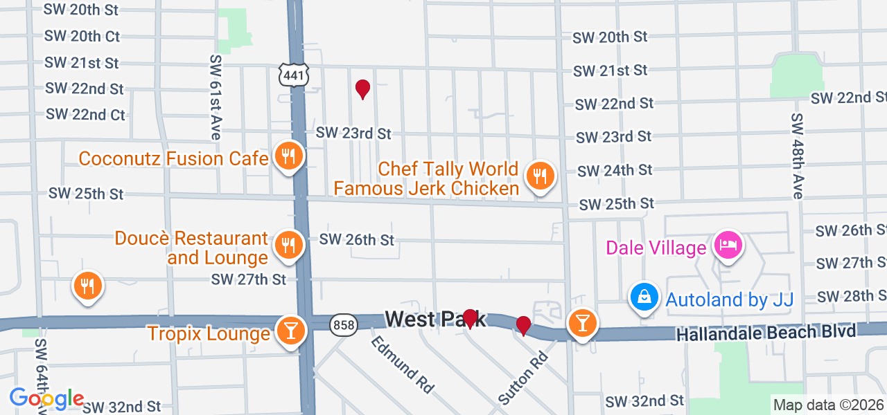 Map of where space is available in West Park